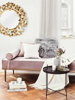 Klappbarer Beistelltisch Cupid mit Glasplatte in Marmor-Optik