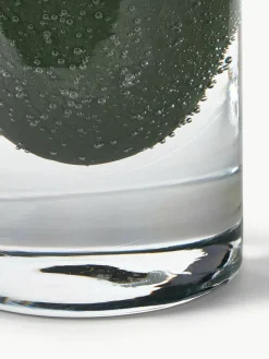 Kleine mundgeblasene Vase Dylla mit Luftbläschen, H 16 cm