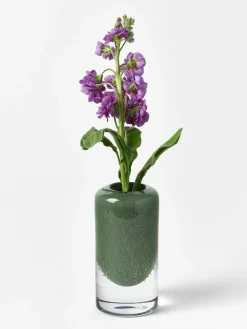 Kleine mundgeblasene Vase Dylla mit Luftbläschen, H 16 cm