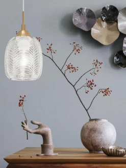 Kleine Pendelleuchte Vario aus satiniertem Glas