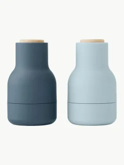 Kleine Salz- & Pfeffermühle Bottle Grinder mit Buchenholzdeckel, 2er-Set