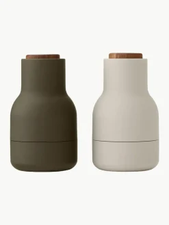 Kleine Salz- & Pfeffermühle Bottle Grinder mit Walnussholzdeckel, 2er-Set