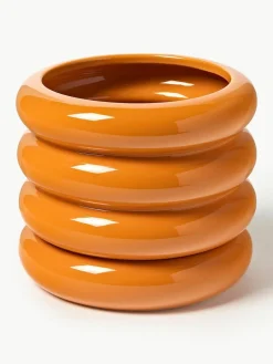 Kleiner Übertopf Rudi aus Steinzeug, H 16 cm