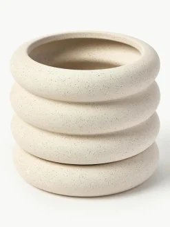 Kleiner Übertopf Rudi aus Steinzeug, H 16 cm