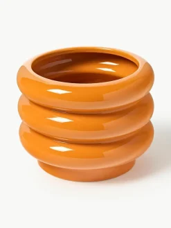 Kleiner Übertopf Rudi aus Steinzeug, H 16 cm