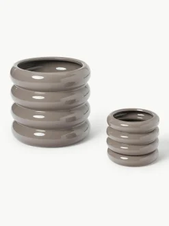 Kleiner Übertopf Rudi aus Steinzeug, H 16 cm