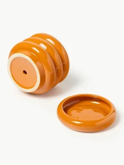 Kleiner Übertopf Rudi aus Steinzeug, H 16 cm