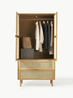 Kleiner Kleiderschrank Aries mit Wiener Geflecht, 2-türig