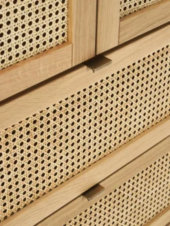 Kleiner Kleiderschrank Aries mit Wiener Geflecht, 2-türig