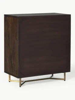 Kommode Luca aus Mangoholz mit Fischgrät-Muster