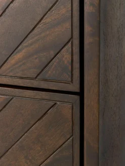 Kommode Luca aus Mangoholz mit Fischgrät-Muster