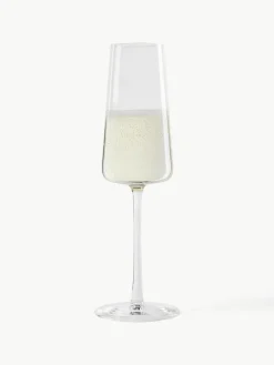 Kristall-Sektgläser Power in Kegelform, 6 Stück