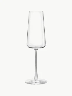 Kristall-Sektgläser Power in Kegelform, 6 Stück