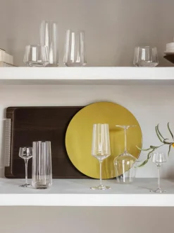 Kristall-Wassergläser Bernadotte mit Rillenstruktur, 6 Stück