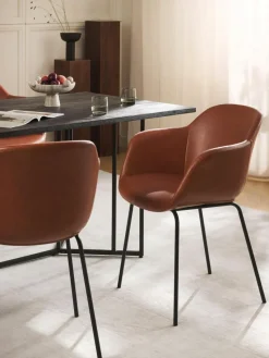 Kunstleder-Armlehnstuhl Fiji mit schmaler Sitzschale