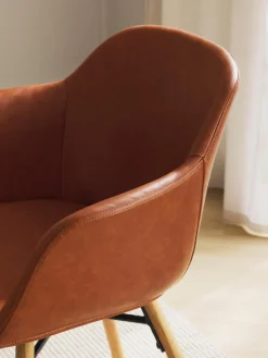 Kunstleder-Armlehnstuhl Fiji mit schmaler Sitzschale