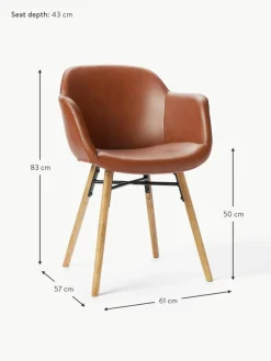 Kunstleder-Armlehnstuhl Fiji mit schmaler Sitzschale