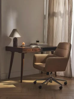 Kunstleder-Schreibtischstuhl Benson mit Armlehne, höhenverstellbar