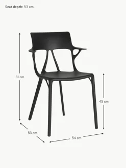 Kunststoff-Armlehnstühle A.I., 2 Stück