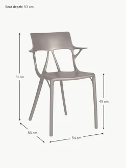 Kunststoff-Armlehnstühle A.I., 2 Stück