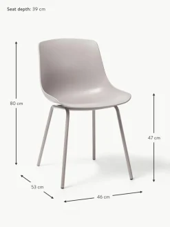 Kunststoffstühle Dave mit Metallbeinen, 2 Stück