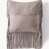 Leder-Kissenhülle Amaia mit Fransen