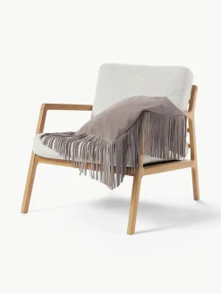 Leder-Kissenhülle Amaia mit Fransen