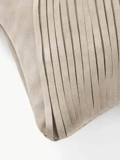 Leder-Kissenhülle Amaia mit Fransen