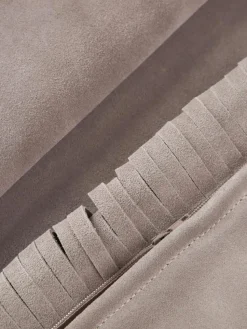 Leder-Kissenhülle Amaia mit Fransen