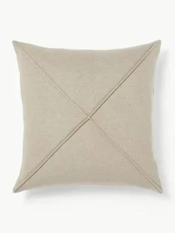 Leinen-Kissenhülle Darla mit Strukturmuster