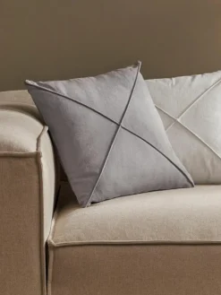 Leinen-Kissenhülle Darla mit Strukturmuster