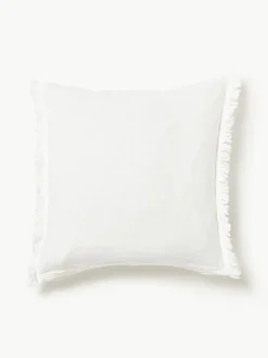 Leinen-Kissenhülle Luana mit Fransen