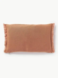Leinen-Kissenhülle Luana mit Fransen