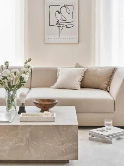 Leinen-Kissenhülle Luana mit Fransen