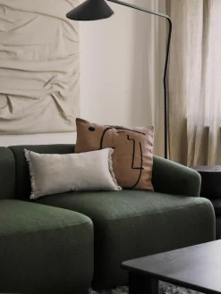 Leinen-Kissenhülle Luana mit Fransen