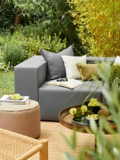 Leinen-Kissenhülle Luana mit Fransen