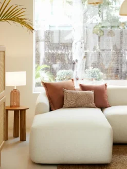 Leinen-Kissenhülle Luana mit Fransen