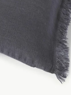 Leinen-Kissenhülle Luana mit Fransen