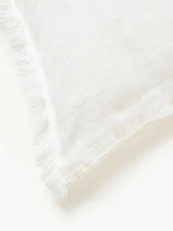 Leinen-Kissenhülle Luana mit Fransen
