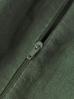 Leinen-Kissenhülle Luana mit Fransen