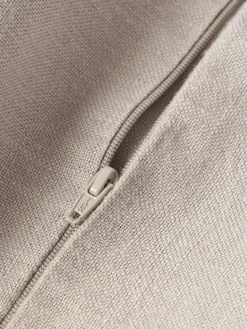 Leinen-Kissenhülle Luana mit Fransen