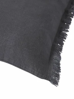Leinen-Kissenhülle Luana mit Fransen