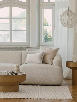 Leinen-Kissenhülle Luana mit Fransen