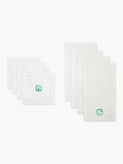 Leinen-Servietten Rosemary mit Untersetzer, 8er-Set