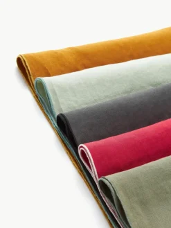 Leinen-Tischläufer Kennedy mit Umkettelung