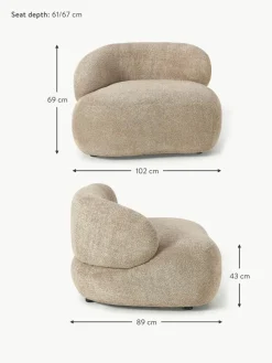 Loungesessel Alba aus Teddy-Bouclé