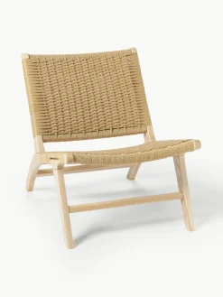 Loungesessel Ira mit Rattangeflecht aus Eschenholz