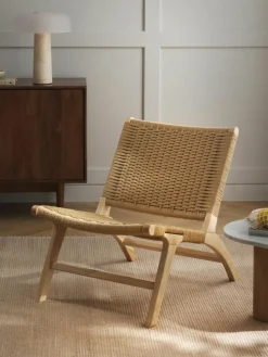 Loungesessel Ira mit Rattangeflecht aus Eschenholz