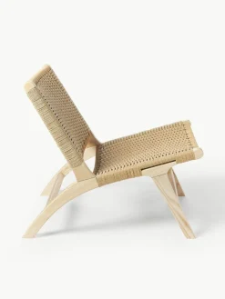 Loungesessel Ira mit Rattangeflecht aus Eschenholz