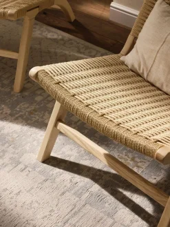 Loungesessel Ira mit Rattangeflecht aus Eschenholz